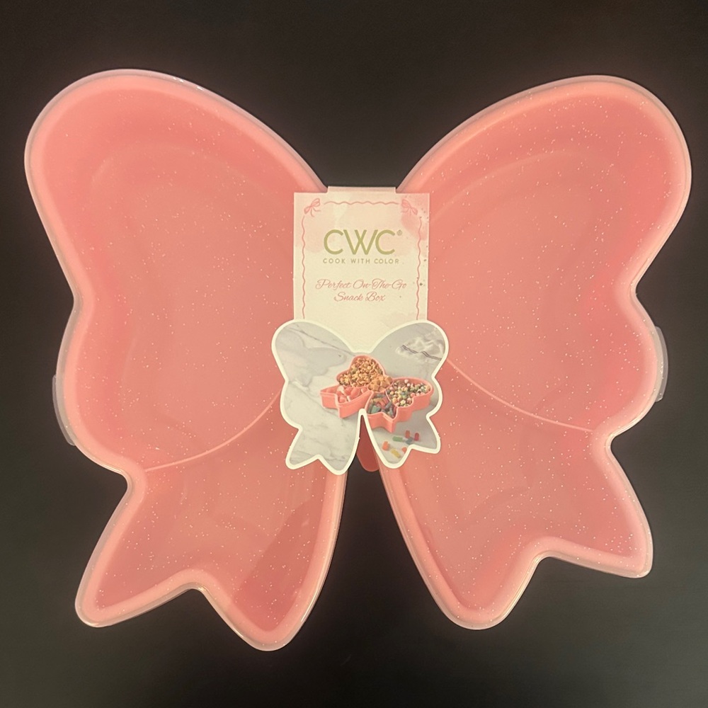 Pink Bow Shaped Snack Box Perfect for Organization Storage or use as a Gift Box